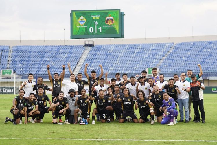 Bhayangkara Presisi FC ketika menang 1-0 atas PSKC Cimahi di Stadion Si Jalak Harupat, Soreang, Kabupaten Bandung, Senin (27/1/2025). 