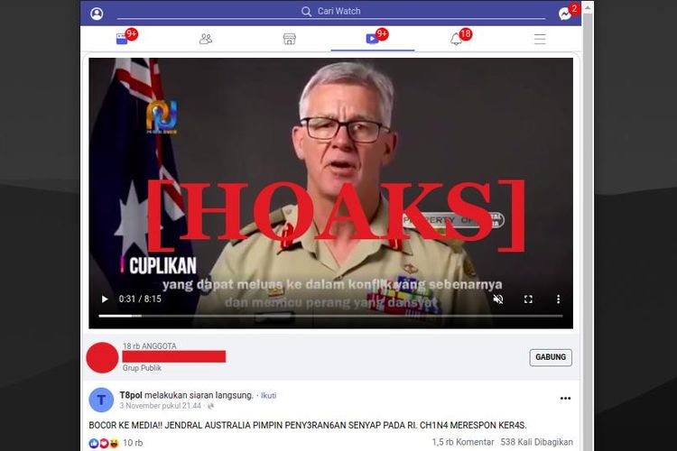 Hoaks Jenderal Australia memimpin serangan senyap ke Indonesia