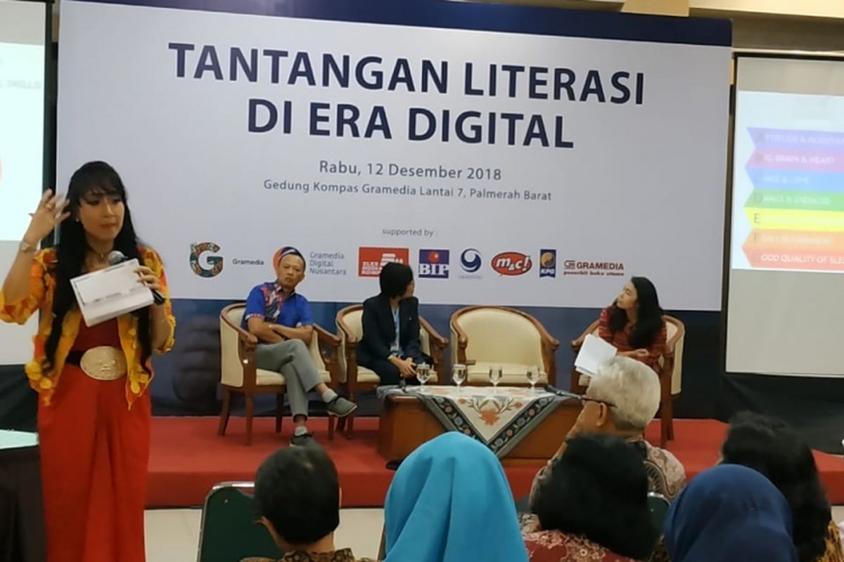 Kompas Gramedia menggelar seminar bertajuk Tantangan Literasi di Era Digital, di Gedung Kompas Gramedia, Jakarta, 12 Desember 2018.