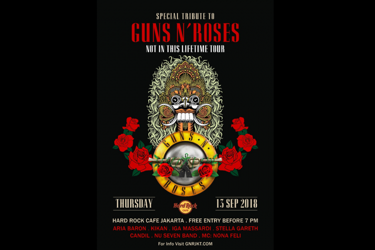 Poster pertunjukan tribute to Guns N Roses