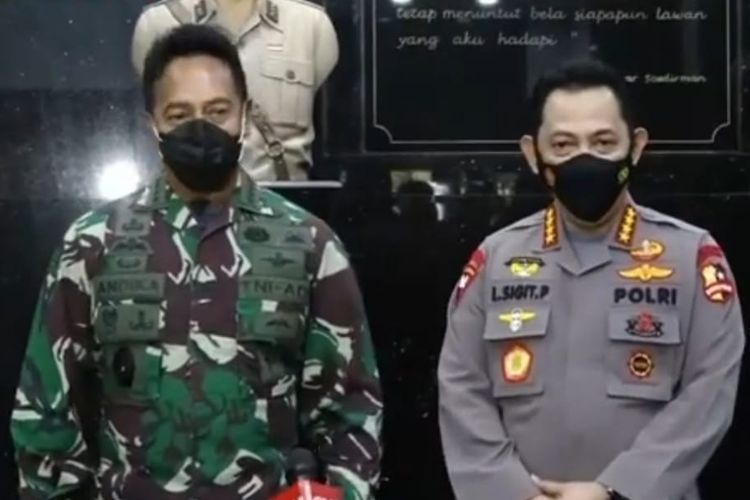 Kapolri Jenderal Listyo Sigit Prabowo bertemu dengan Kepala Staf Angkatan Darat Jenderal TNI Andika Perkasa, Selasa (2/2/2021).