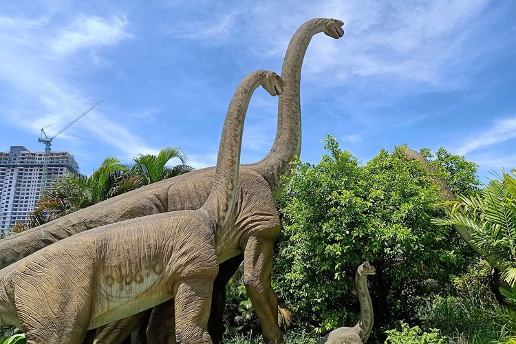 Illustration Of The Dinosaur Brachiosaurus, A Family Of Sauropod Dinosaurs.  This Dinosaur Is Known For Its Massive Body.