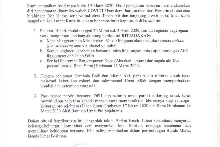 DOA UMAT Misa Keluarga