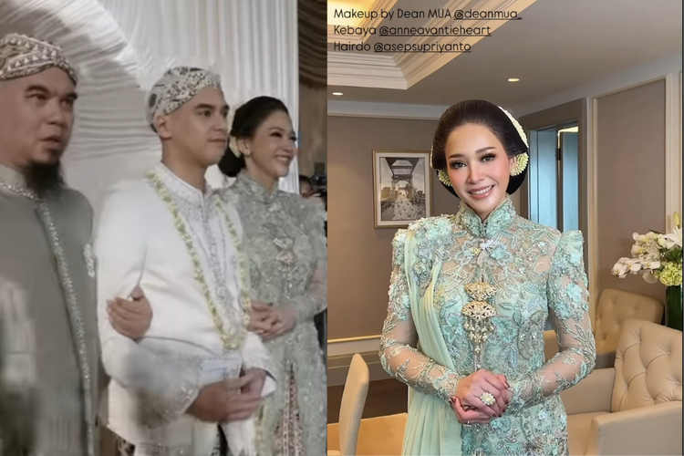 Tampil Fresh di Akad Al Ghazali, Maia Estianty Kenakan Kebaya Mint Rancangan Anne Avantie