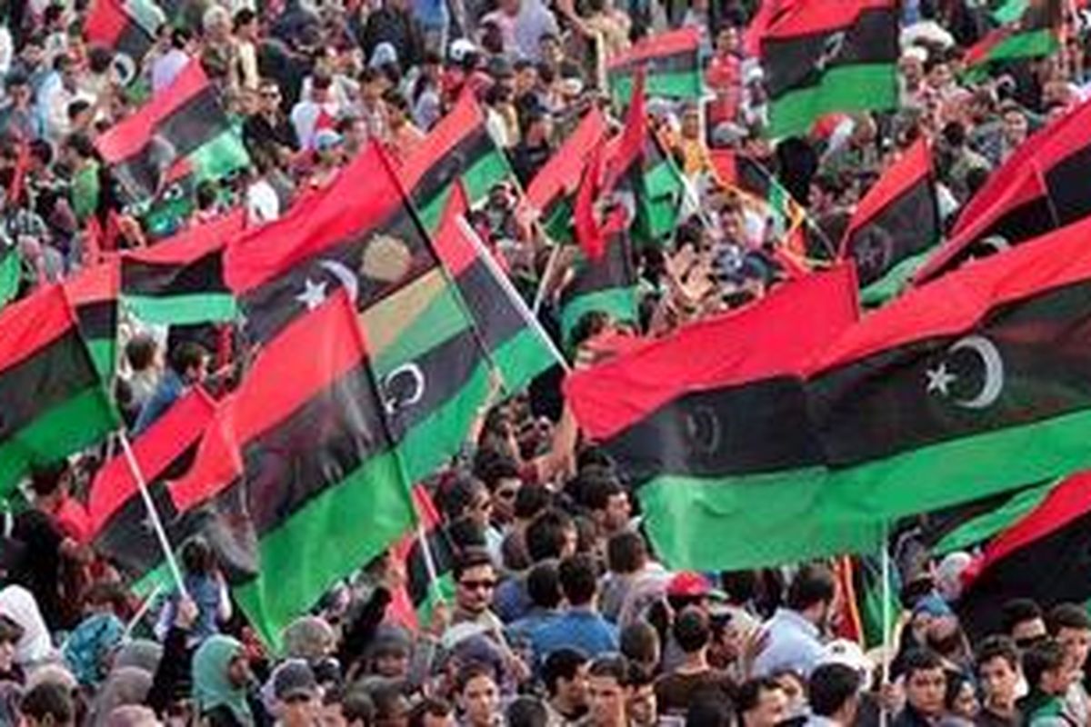 Rakyat Libya merayakan hari kebebasan mereka dari rezim Moammar Khadafy.