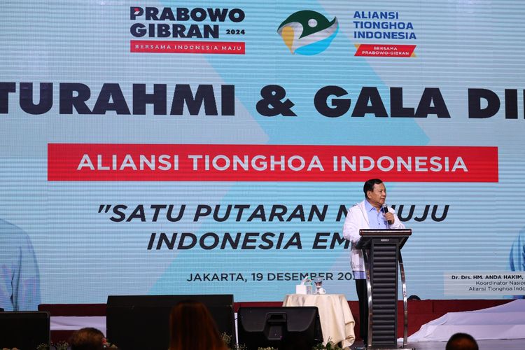 Sindo deklarasikan dukungannya terhadap Prabowo Subianto dalam acara silaturahmi dan gala dinner di Mangga Dua Square, Selasa (19/12/2023).