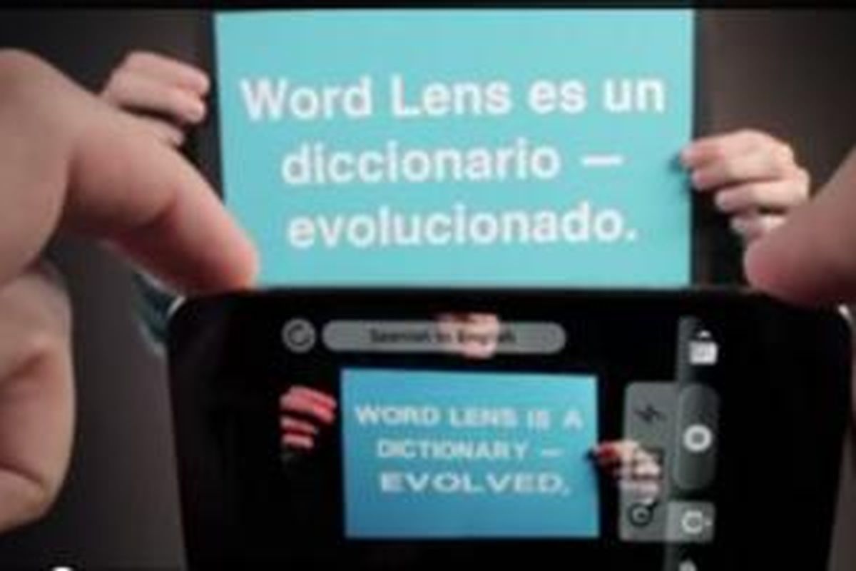 PPotongan video demonstrasi kemampuan World Lens dari Quest Visual