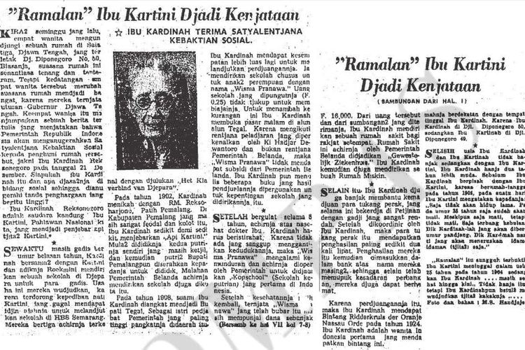 Ramalan Kartini dan kisah pengabdian sang adik, Kardinah