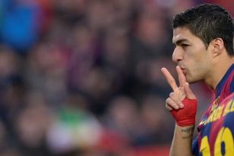 Penyerang Barcelona, Luis Suarez. 