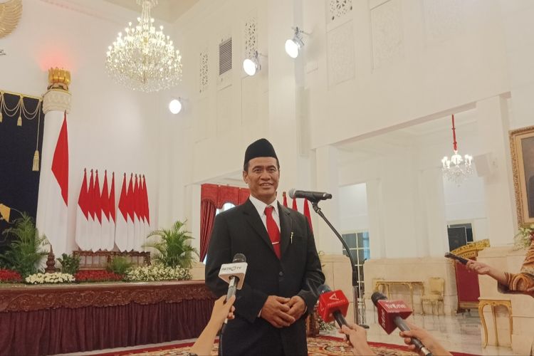 Mentan Amran Sulaiman saat memberikan keterangan pers di Istana Kepresidenan, Jakarta, Rabu (25/10/2023).