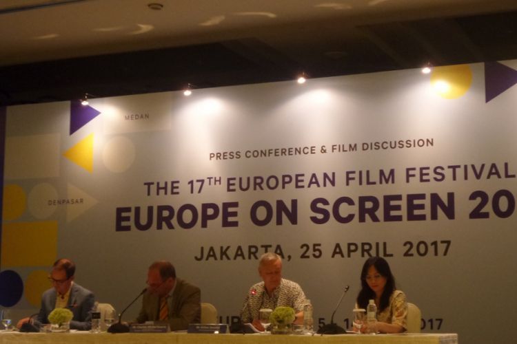 Konferensi pers Europe on Screen 2017 di Hotel Pullman, Jakarta Pusat, Selasa (25/4/2017).