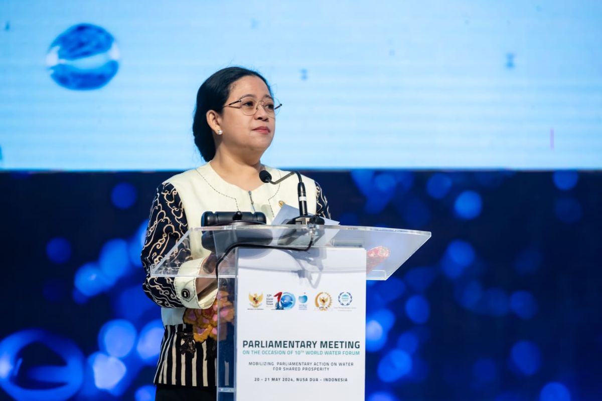  Ketua Dewan Perwakilan Rakyat (DPR) RI Puan Maharani saat menutup Parliamentary Meeting on The Occasion of The 10th WWF di Bali Nusa Dua Convention Center (BNDCC), Bali, Selasa (21/5/2024).
