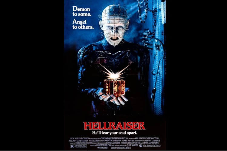 Doug Bradley dalam film horor Hellraiser (1987).