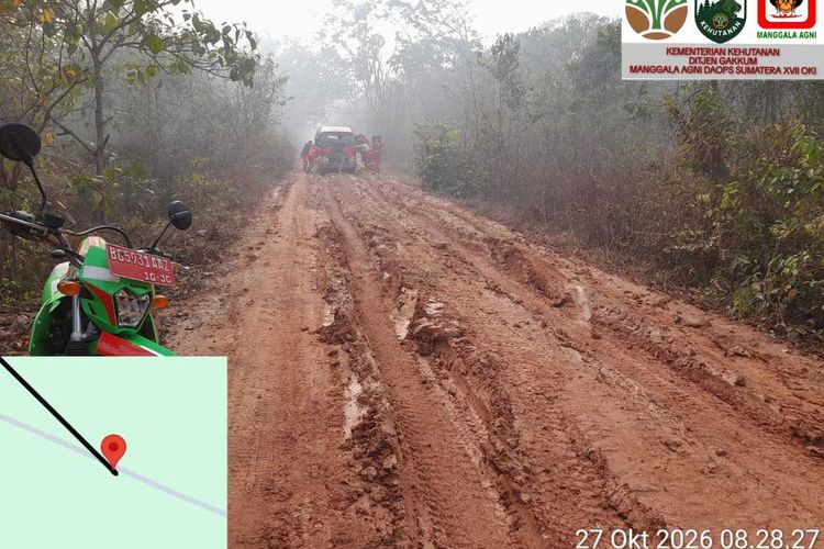 Hujan 3 Hari Belum Padamkan Karhutla di OKI, Petugas Malah Terhambat karena Jalan Becek
