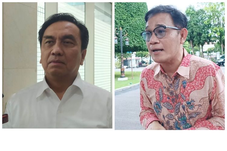 Politikus PDI-P Effendi Simbolon (kiri) dan Budiman Sudjatmiko (kanan)