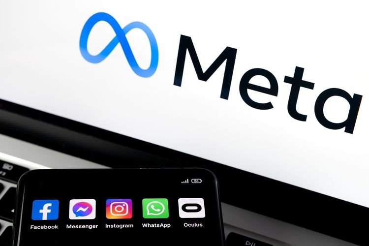 Logo Meta, Metaverse. 