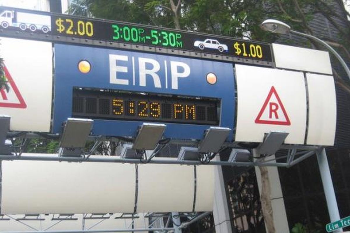 Foto ilustrasi Electronic Road Pricing (ERP) di Singapura.