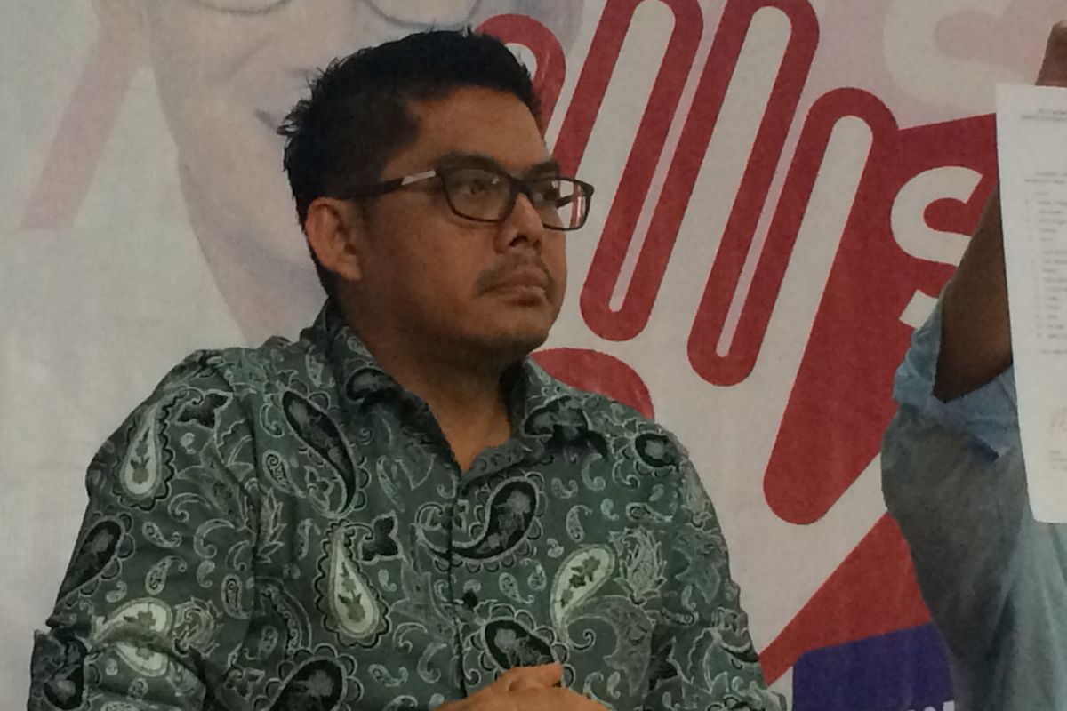 Naufal Firman Yusak, Ketua Tim media calon gubernur-wakil gubernur, Anies Baswedan-Sandiaga Uno di Posko Anies-Sandi, Jalan Cicurug, Jakarta Pusat, Senin (17/4/2017).