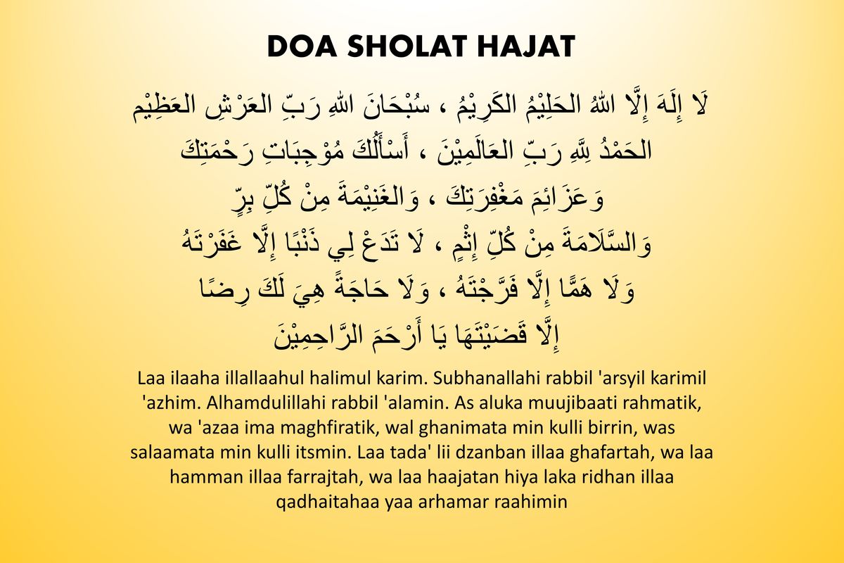 doa sholat hajat