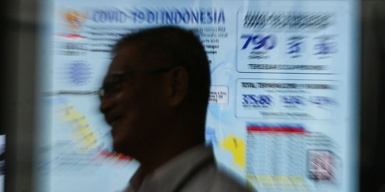 Juru Bicara Pemerintah untuk Penanganan COVID-19 Achmad Yurianto menjawab pertanyaan wartawan seusai menyampaikan keterangan pers di Graha BNPB, Jakarta, Rabu (25/3/2020). Berdasarkan data Pemerintah hingga Rabu (25/3/2020) pukul 12.00 WIB, jumlah kasus positif COVID-19 mencapai 790 orang dengan jumlah pasien sembuh mencapai 31 orang dan kasus meninggal dunia mencapai 58 orang. ANTARA FOTO/Rivan Awal Lingga