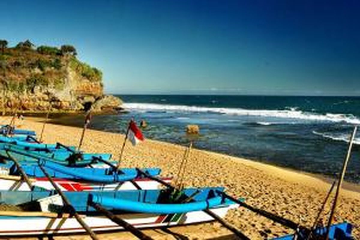 Pantai Baron di Kabupaten Gunungkidul, DI Yogyakarta.