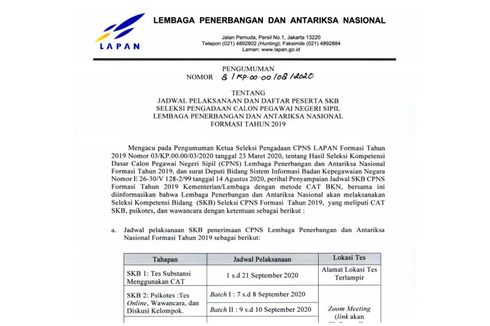 SKB CPNS Lapan Dibagi Jadi 3 Tahap, Apa Saja?