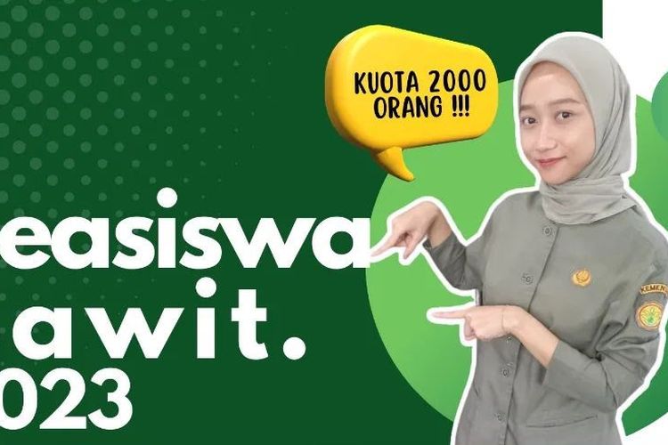 Pendaftaran Beasiswa SDM Sawit 2023 dibuka mulai Mei 2023.