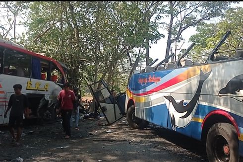 Tabrakan Bus Eka Vs Sugeng Rahayu di Ngawi Diduga Berawal Hindari Penyeberang Jalan