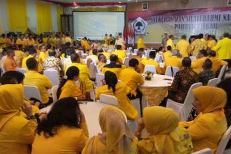 Suasana acara silaturahmi nasional Partai Golkar di Kantor DPP Golkar, Slipi, Jakarta Barat,  Minggu (1/11/2015).