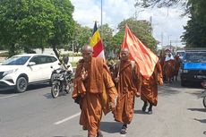 Jalani Ritual Thudong, 32 Biksu Jalan Kaki dari Thailand ke Candi Borobudur Jelang Waisak