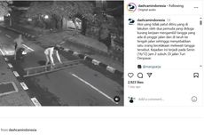 Video Viral, Iseng Pasang Tangga di Tengah Jalan Bikin Celaka Pengendara Lain