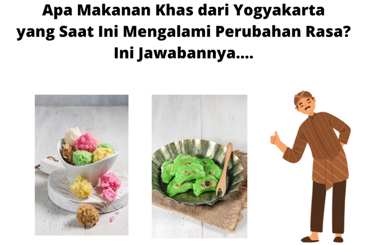 Yogyakarta memiliki beraneka macam makanan khas seperti yangko, geplak, bakpia, ampyang (lempengan gula jawa isi kacang), dan rempeyek kacang.