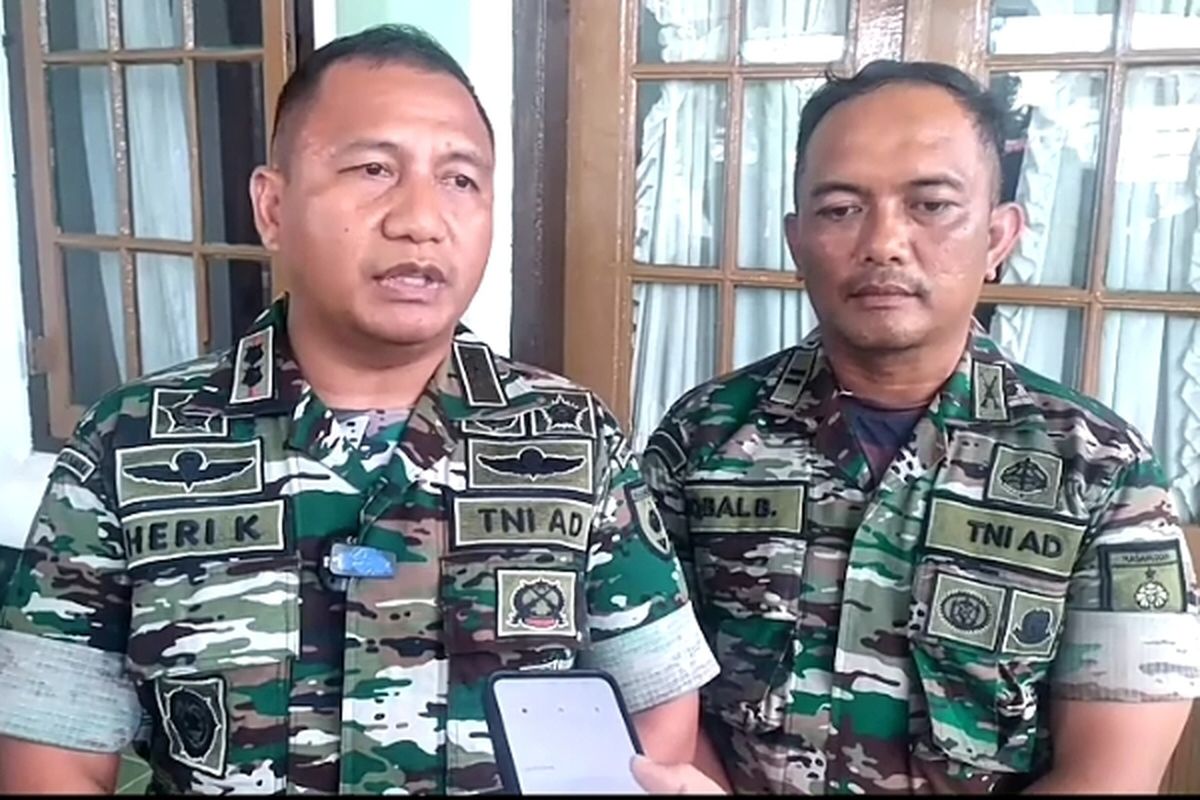 Letkol Inf. Heri Kuswanto, Dandim 1409/ Gowa, Kabupaten Gowa, Sulawesi Selatan memberikan keterangan terkait oknum tentara yang mengamuk dan memberondong peluru bank BRI Cabang Gowa. Jumat, (26/9/2025).