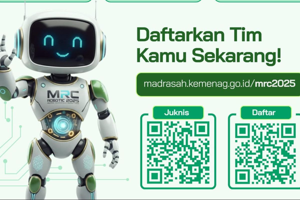 Direktorat Kurikulum, Sarana, Kelembagaan, dan Kesiswaan (KSKK) Madrasah, Ditjen Pendidikan Islam Kementerian Agama kembali menggelar Kompetisi Robotik atau Madrasah (Madrasah Robotic Competition (MRC).