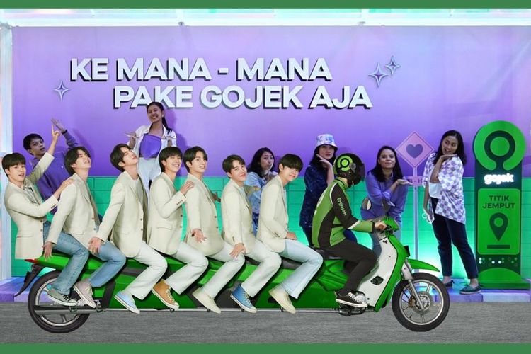 Gojek berkolaborasi dengan boyband Korea BTS menghadirkan instalasi seru bagi para Army di Indonesia, di Mall Gandaria City Jakarta 