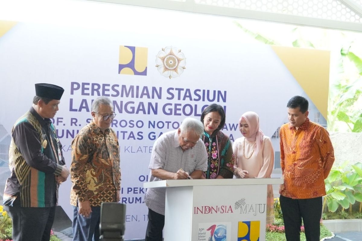 Menteri PUPR Basuki Hadimuljono meresmikan Stasiun Lapangan Geologi Prof R Soeroso Notohadiprawiro Universitas Gadjah Mada (UGM).