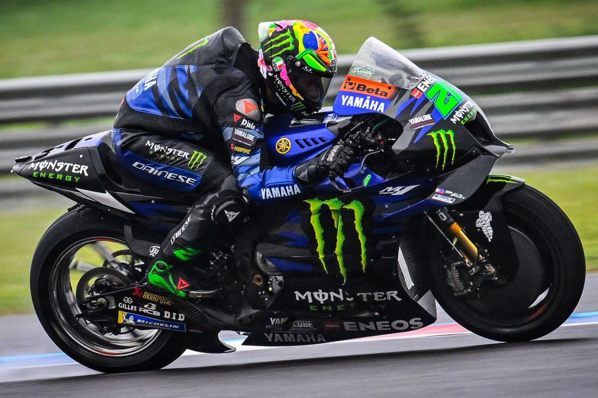 Franco Morbidelli saat berlaga pada MotoGP Argentina 2023 di Sirkuit Termas de Rio Hondo