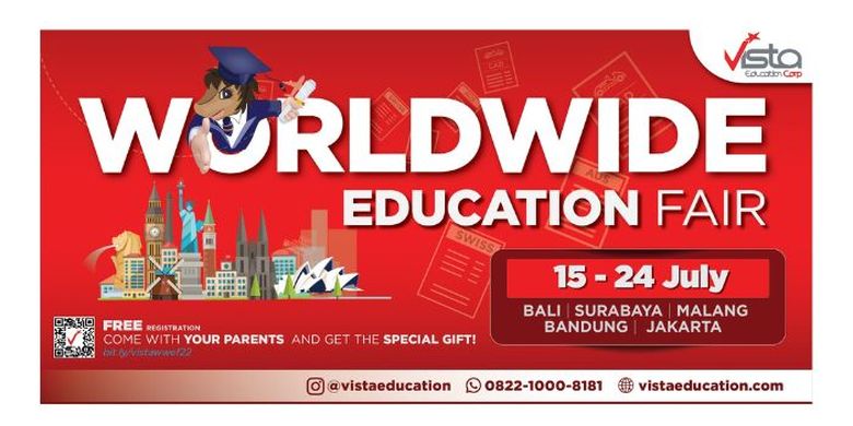 Vista Education gelar pameran pendidikan luar negeri Worldwide Education Fair 2022 yang digelar di 5 kota di seluruh Indonesia