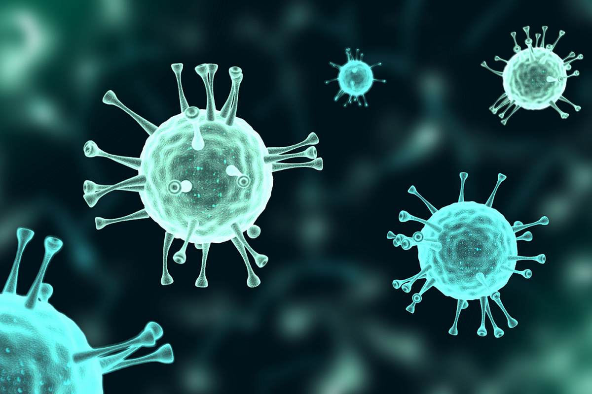 Penampakan virus Covid-19 di bawah mikroskop, ilustrasi covid-19, kenaikan kasus covid-19 di singapura dan malaysia begini rekomendasi kemenkes, gejala Covid-19 terbaru menurut ahli. 