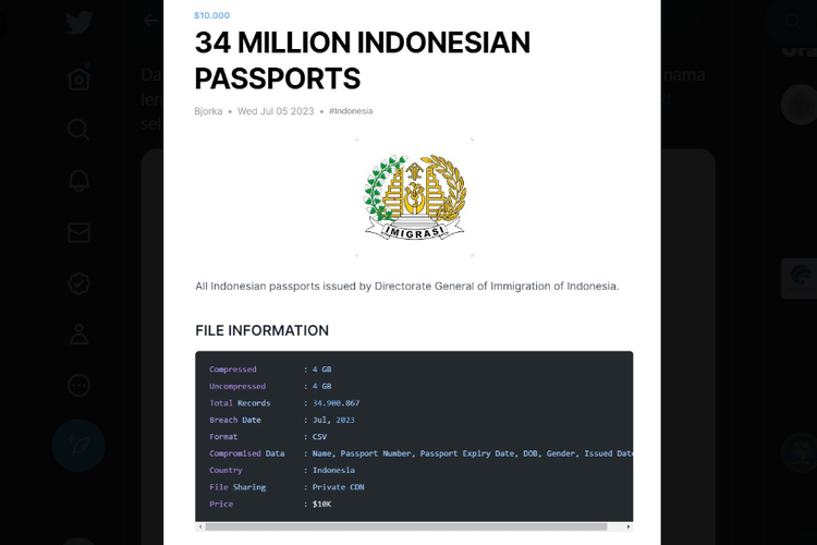 Kebocoran data paspor.