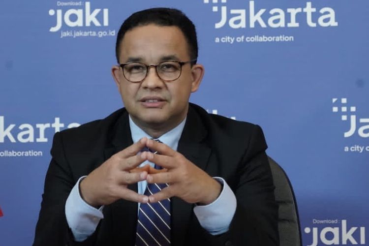 Gubernur DKI Jakarta Anies Baswedan dalam forum Dialogue Between C40 Mayors and UN Secretary General-Advancing Carbon Neutrality and Resilent Recovery for Cities and Nations Jumat (16/4/2021).