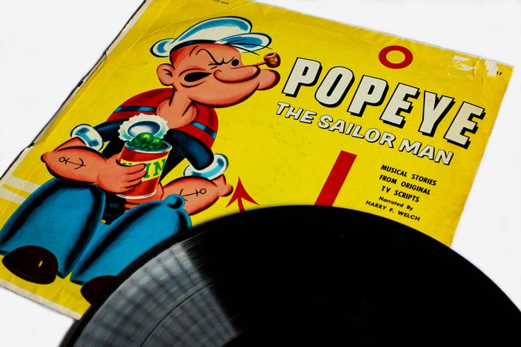 ilustrasi album vinyl Popeye. 