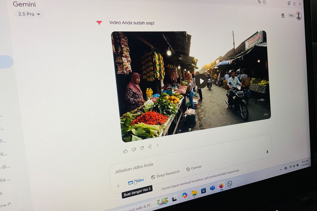 Contoh prompt Veo 3 video bahasa Indonesia.