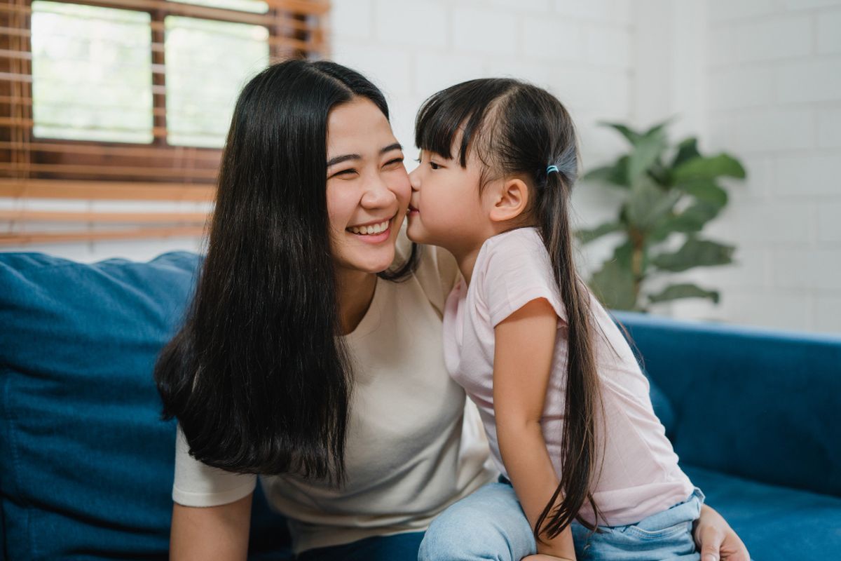 Ilustrasi ibu dan anak.