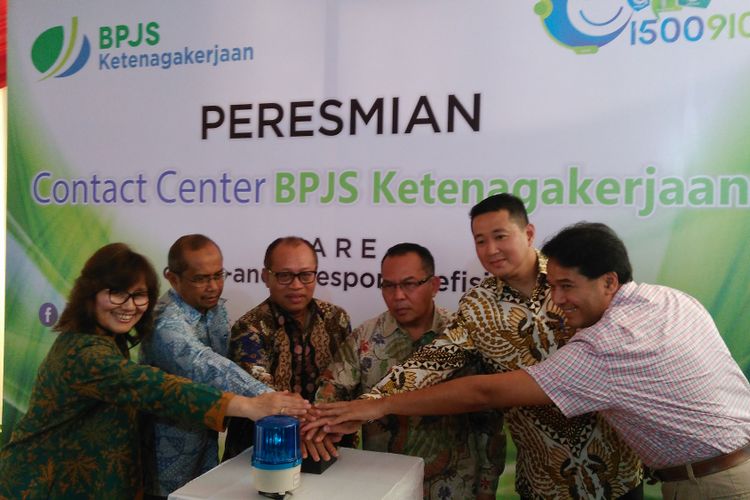 Acara peresmian contact center BPJS Ketenagakerjaan di Gedung Infomedia, Tendean, Jakarta, Rabu (18/10/2017).