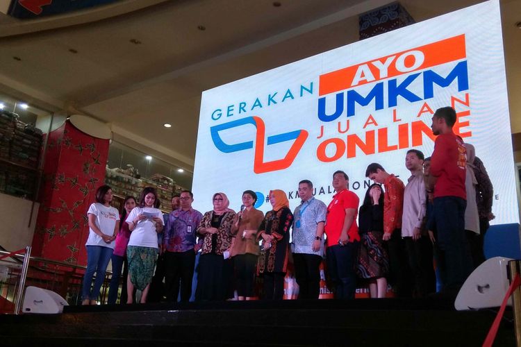 Deklarasi gerakan UMKM Jualan Online untuk mendorong digitalisasi UMKM di Indonesia, diselenggarakan di Thamrin City, Selasa (24/4/2018).