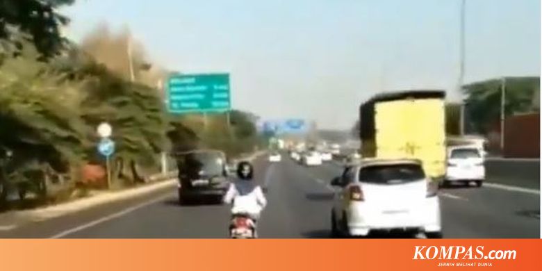 Viral, Video Perempuan Pengendara Motor Ngebut di Tol Gunung Sari Surabaya