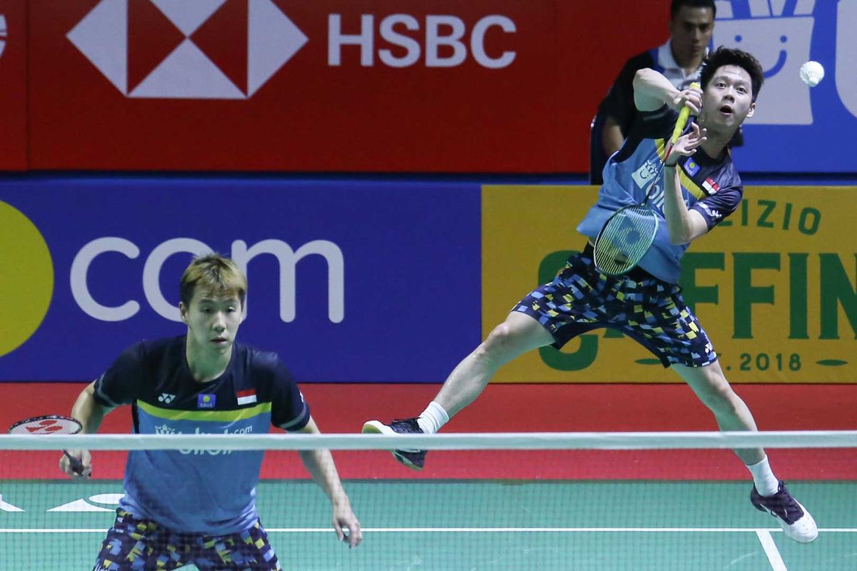 Pebulu tangkis ganda putra Indonesia, Marcus Fernaldi Gideon/Kevin Sanjaya Sukamuljo.