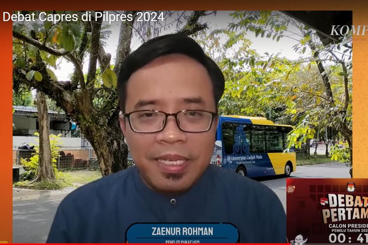 Peneliti Pukat UGM Zaenur Rohman dalam wawancara di program Obrolan Newsroom YouTube Kompas.com, Selasa (12/12/2023).