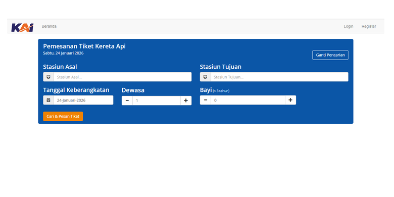 Salah satu cara pesan tiket kereta mudik Lebaran 2026 adalah dengan mengakses website di link booking.kai.id, melalui browser Chrome, Safari, Mozilla Firefox, dan sebagainya.
